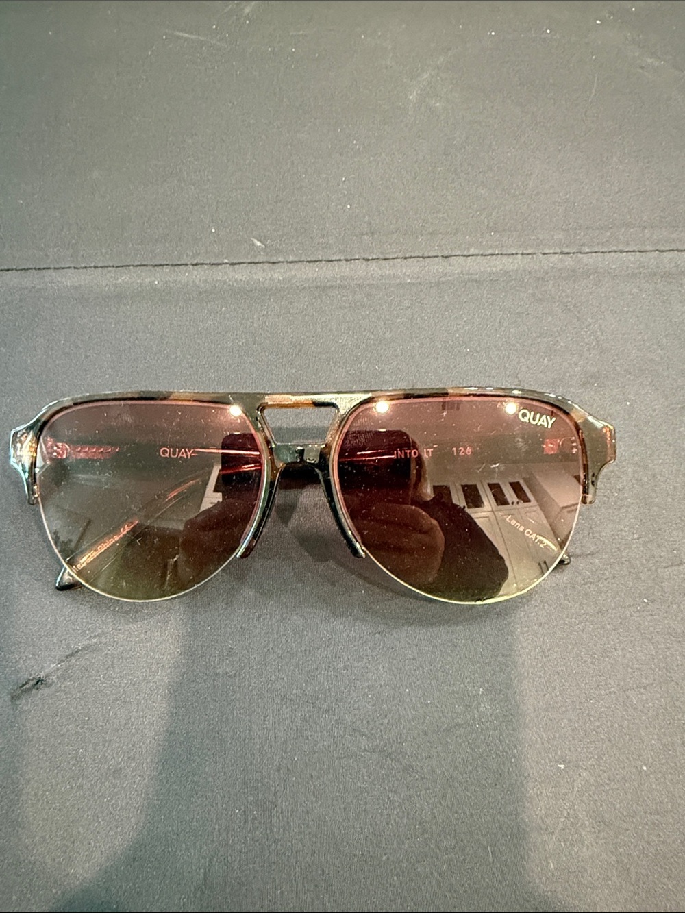 Quay Australia Tortoise Aviator Sunglasses with Brown Gradient Lenses